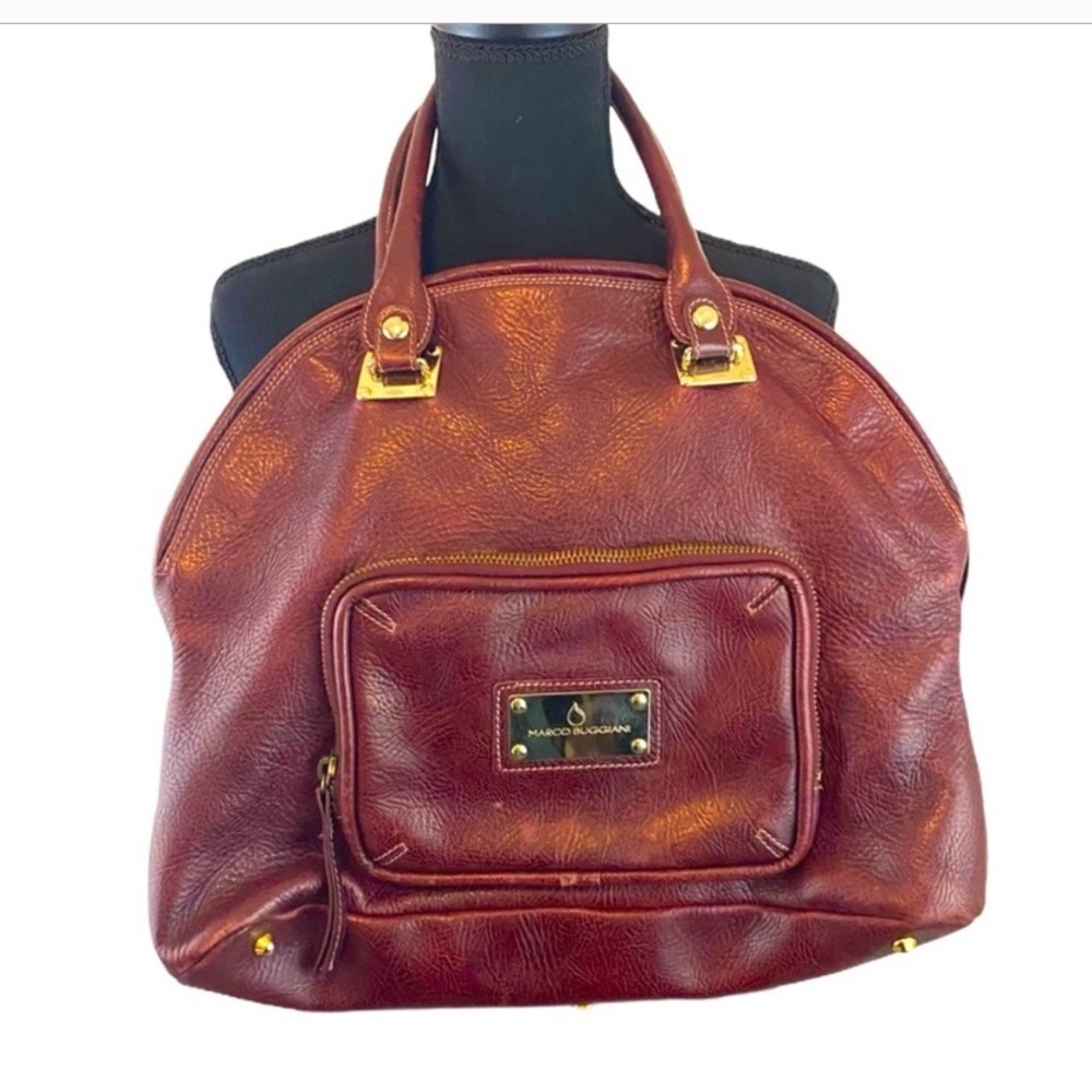 Marco Buggiani Large Maroon Leather Purse